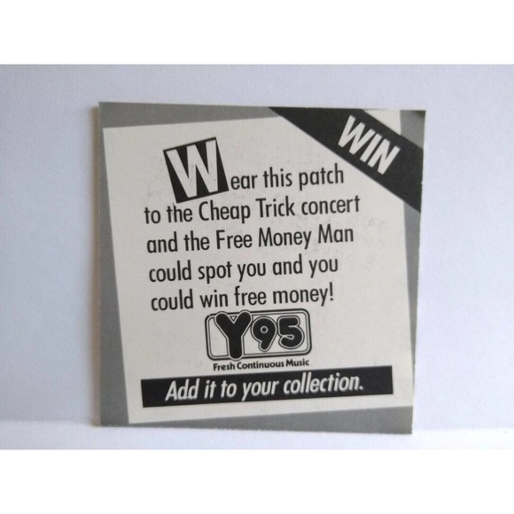 Cheap Trick Backstage Pass Original Vintage 1989 Tour Official Concert Patch - Picture 2 of 2